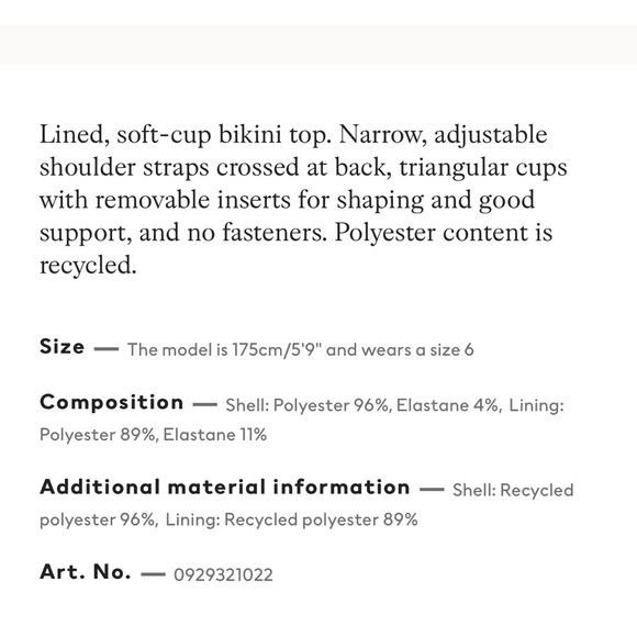 H&M Triangle Bikini Top - Picture 8 of 8